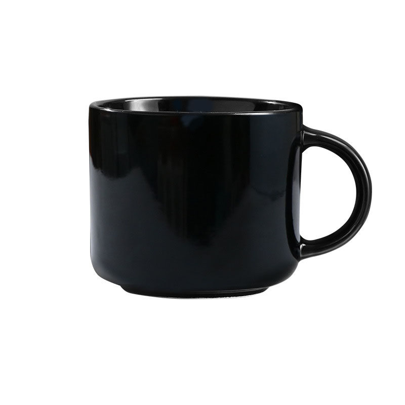 Black color 16oz ceramic coffee mug